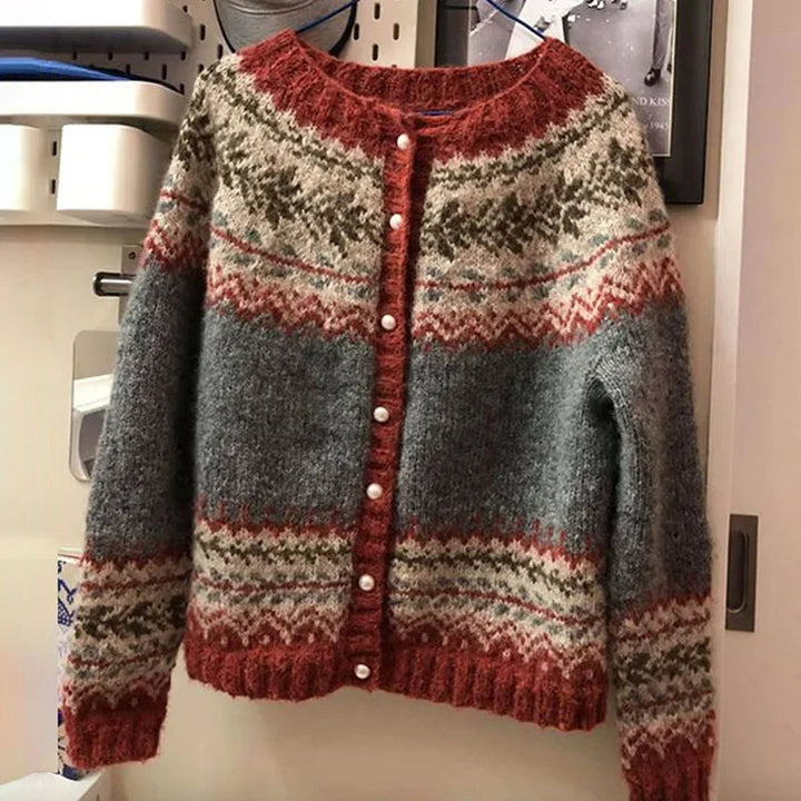 Agnès Paris | Gilet Maille Boutonné Jacquard Catherine