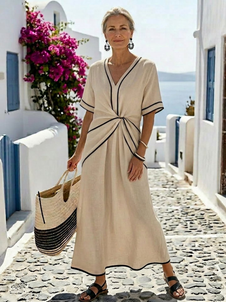 Agnès Paris | Robe midi à manches courtes Linnea