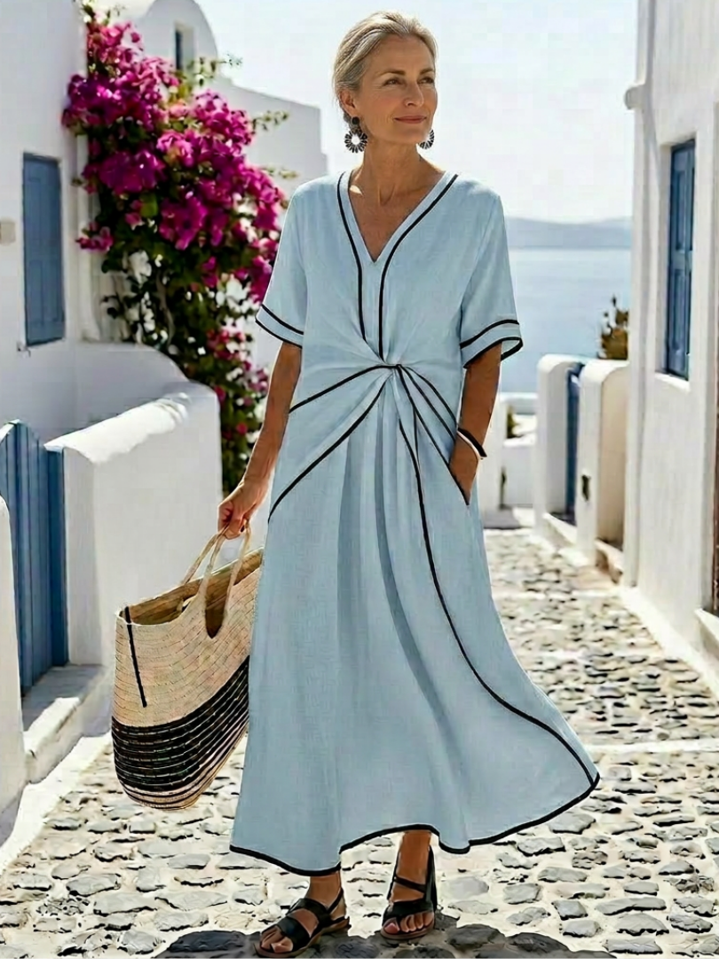 Agnès Paris | Robe midi à manches courtes Linnea