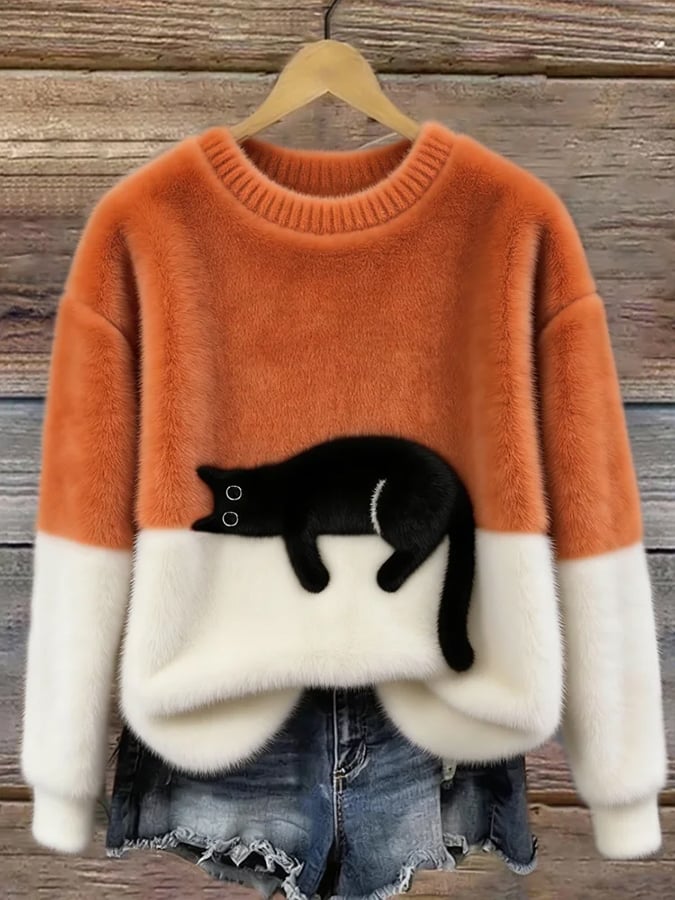 Agnès Paris | Pull Douillet Chat Endormi Charlotte