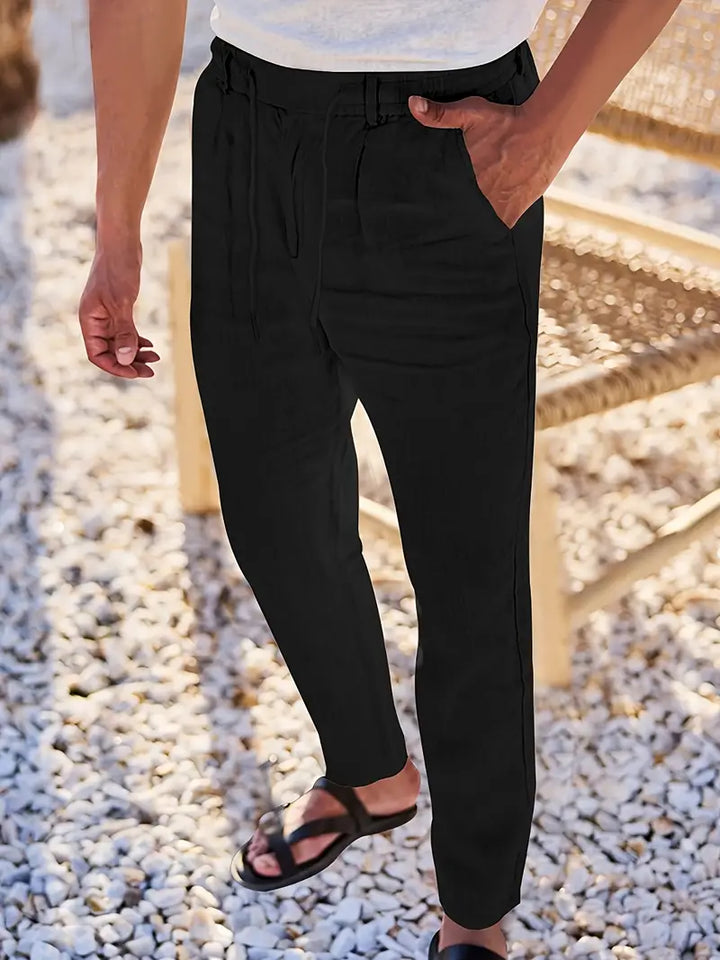 Agnès Paris | PANTALONS LARGES EN LIN AVEC CORDON