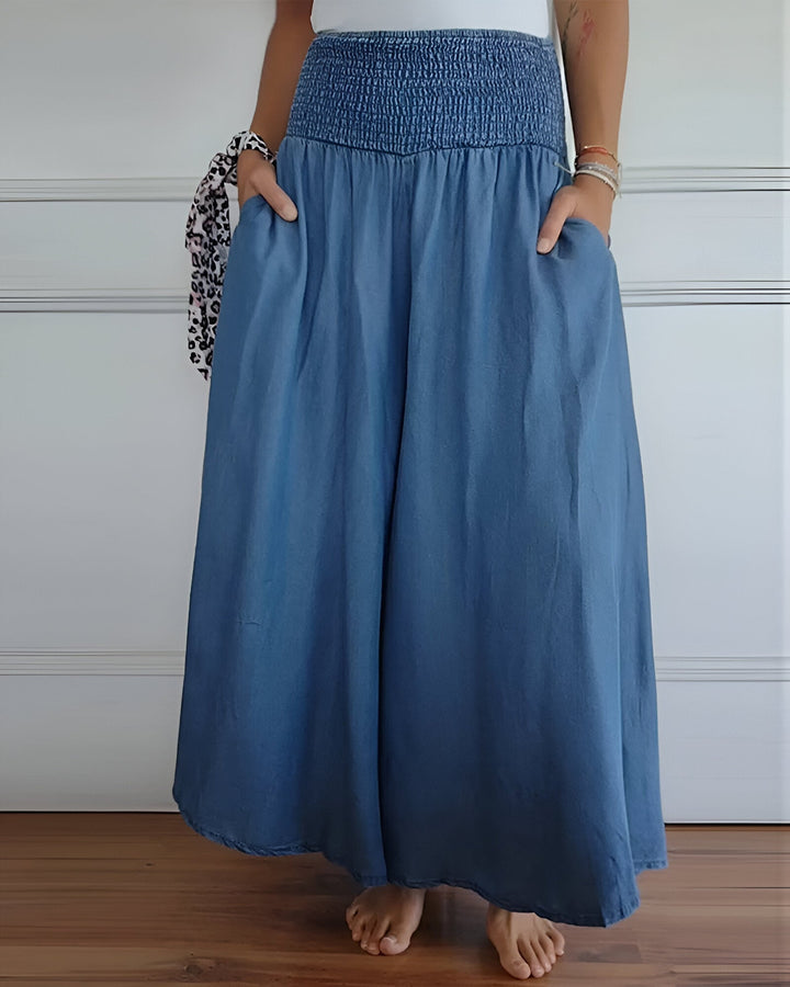 Agnès Paris | Pantalon large pour femme avec taille smockée