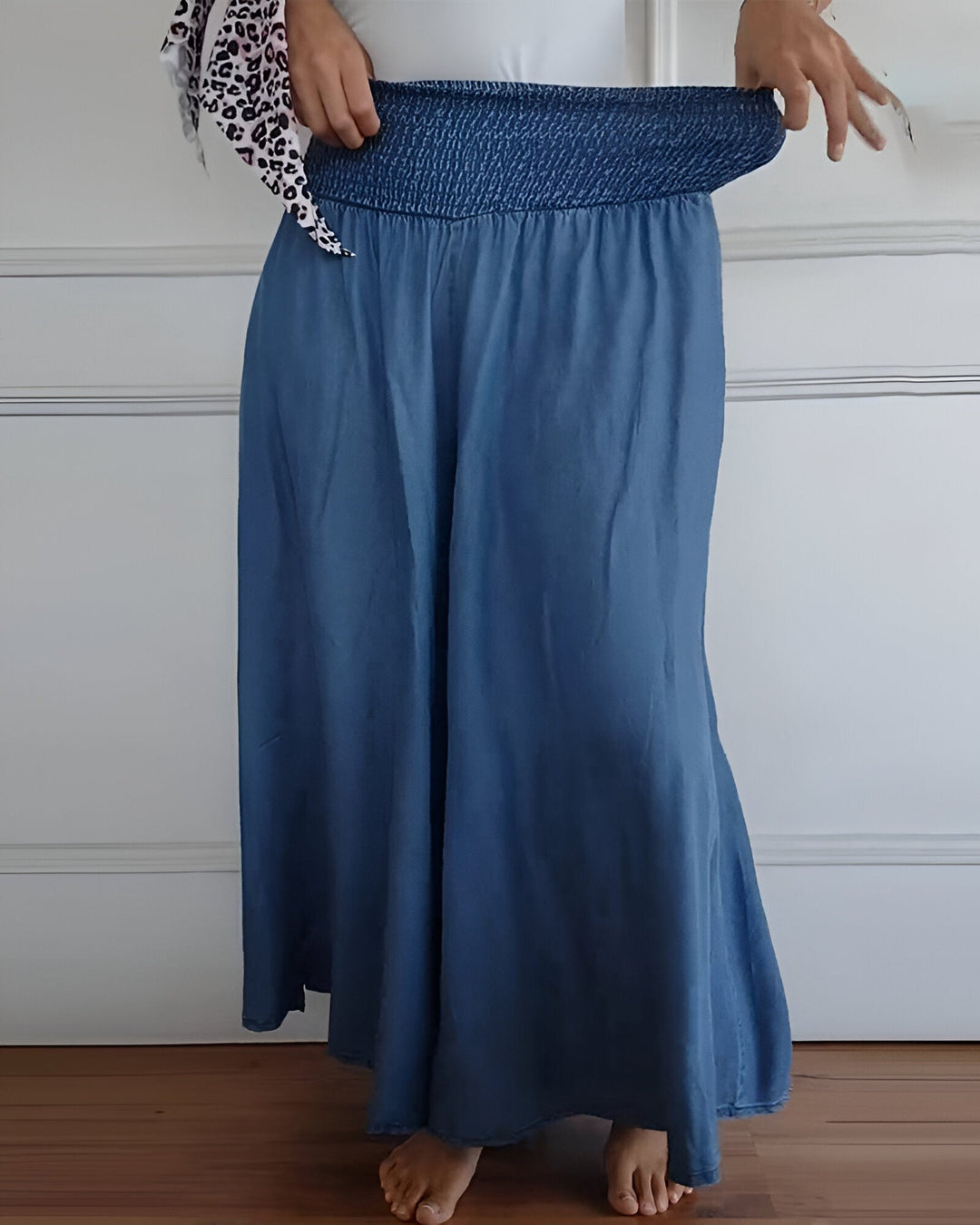 Agnès Paris | Pantalon large pour femme avec taille smockée