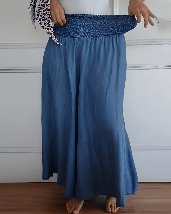 Agnès Paris | Pantalon large pour femme avec taille smockée
