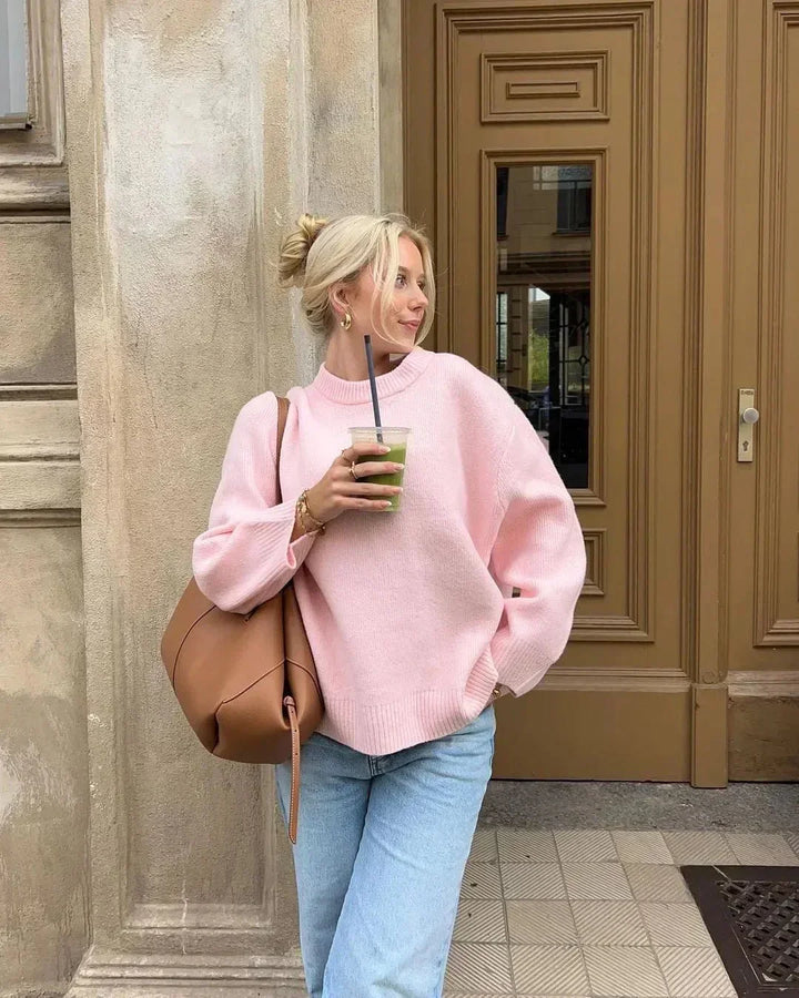 Agnès Paris | PULL ROSE À MANCHES LONGUES