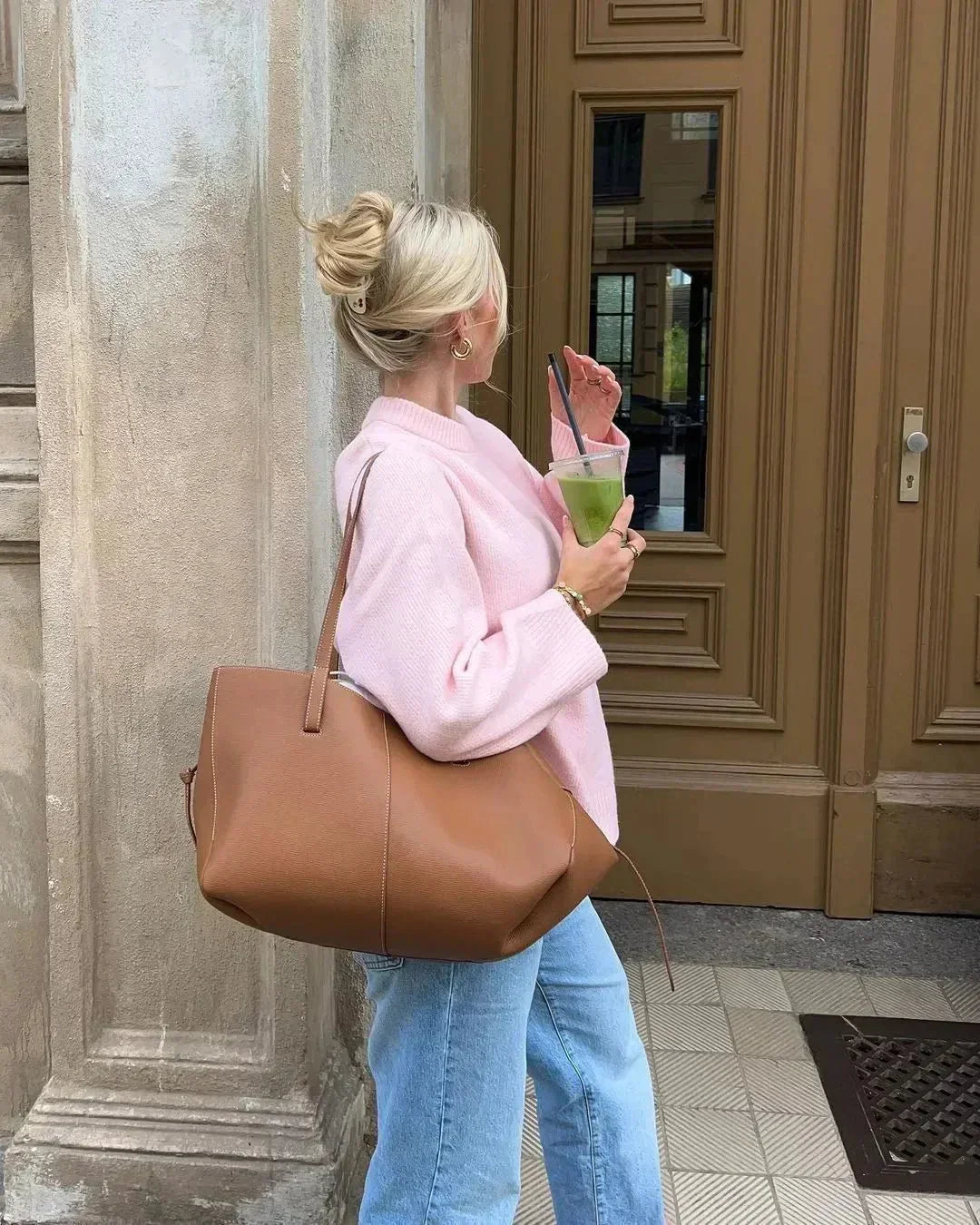 Agnès Paris | PULL ROSE À MANCHES LONGUES