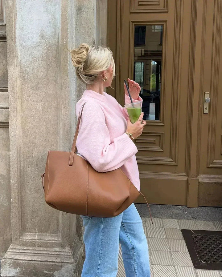 Agnès Paris | PULL ROSE À MANCHES LONGUES