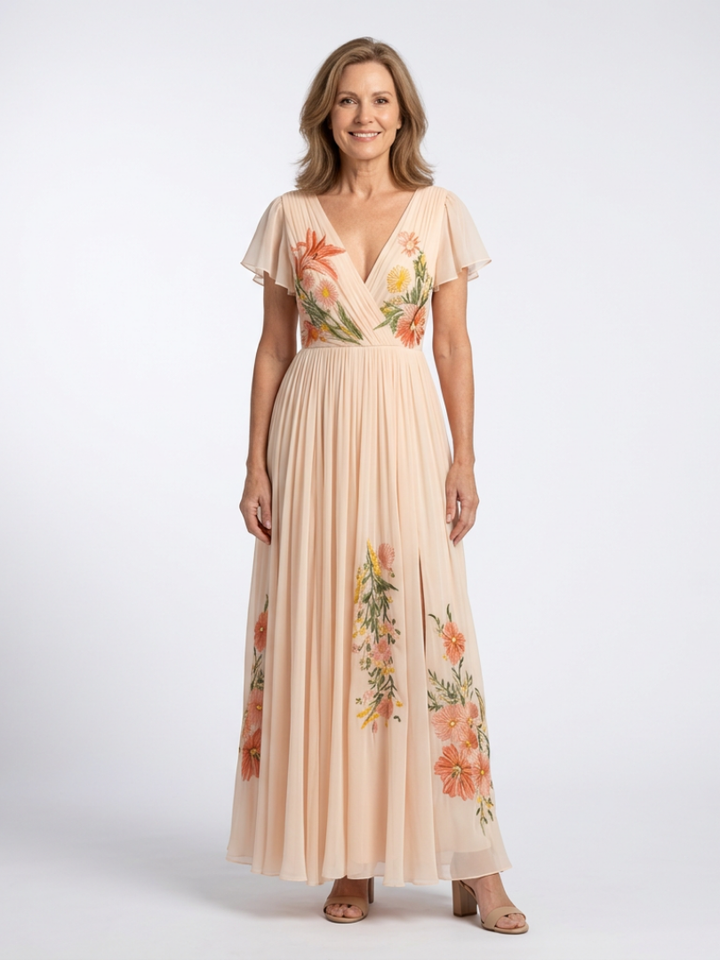 Agnès Paris | Robe Maxi Florale Plissée Calista