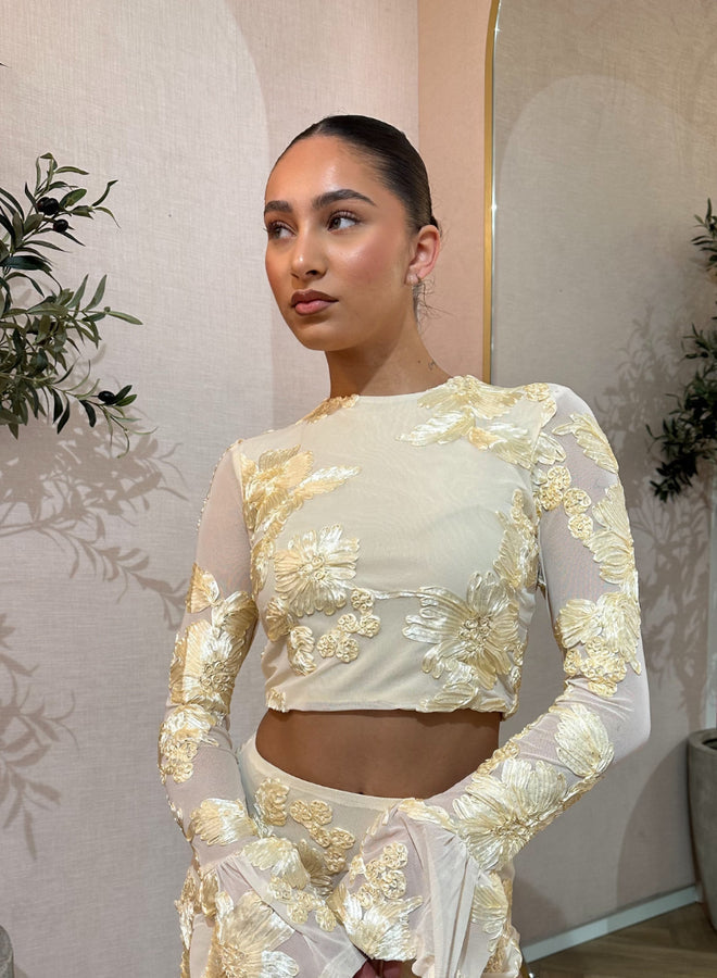 Agnès Paris | ENSEMBLE BRODÉ FLORAL