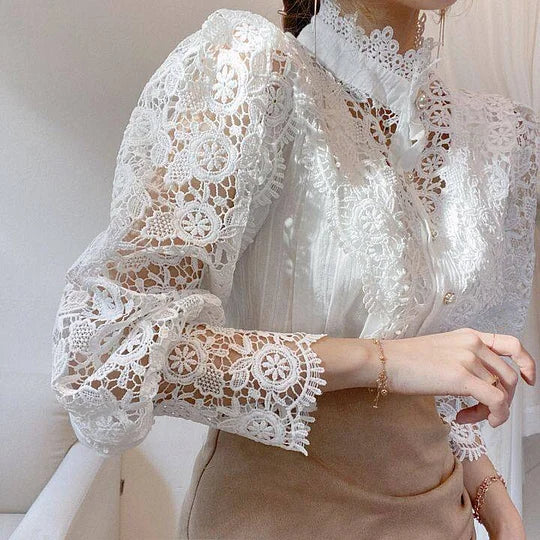 Agnès Paris | Chemise à manches longues avec dentelle et détails Tove