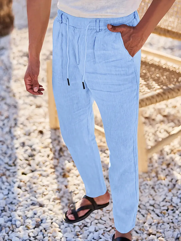 Agnès Paris | PANTALONS LARGES EN LIN AVEC CORDON