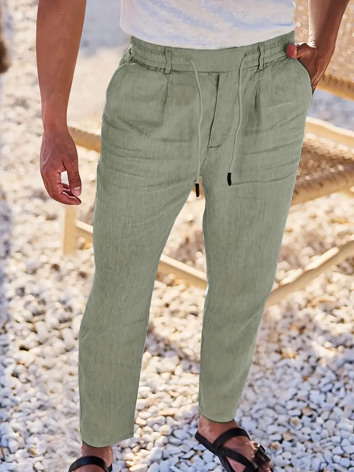 Agnès Paris | PANTALONS LARGES EN LIN AVEC CORDON