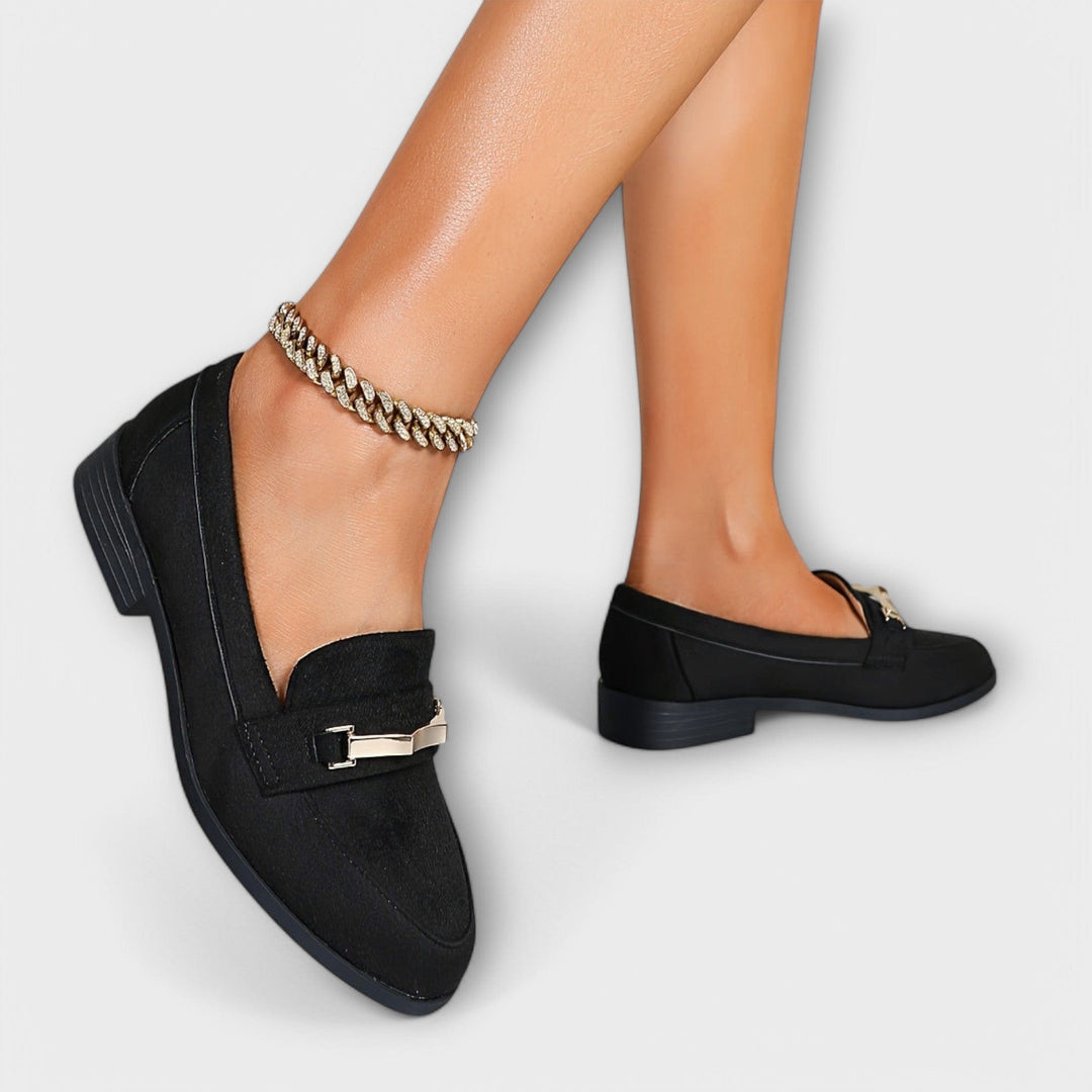 Agnès Paris | Mocassins Daim Chaîne Dorée Nathalie