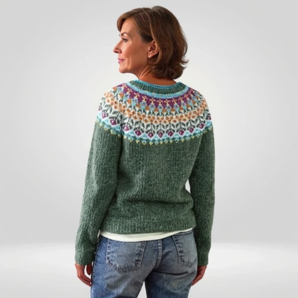 Agnès Paris | Pull Maille Vert Sauge Véronique