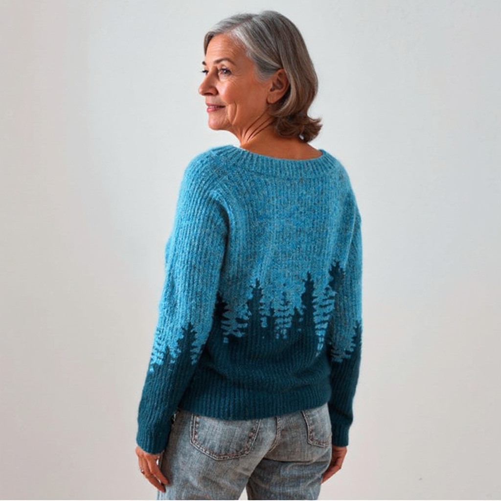 Agnès Paris | Pull Maille Motif Forêt Brigitte