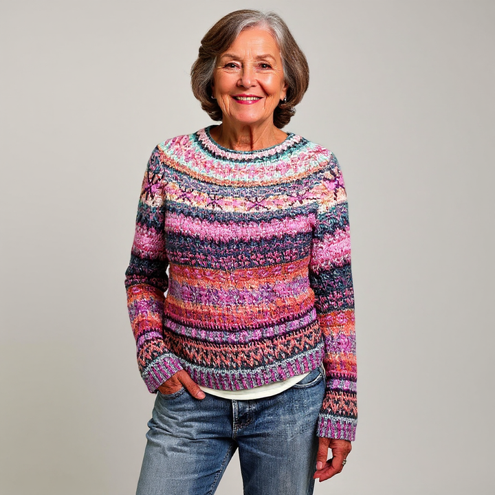 Agnès Paris | Pull Maille Chinée Rose Élina