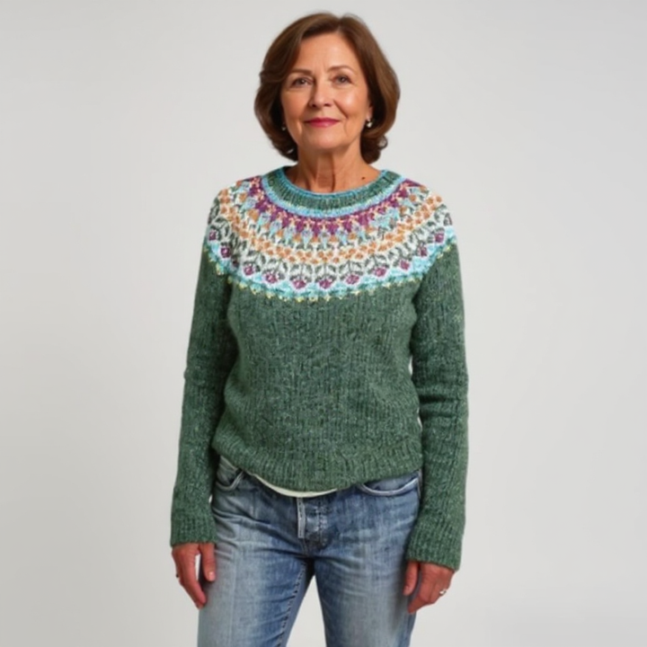 Agnès Paris | Pull Maille Vert Sauge Véronique