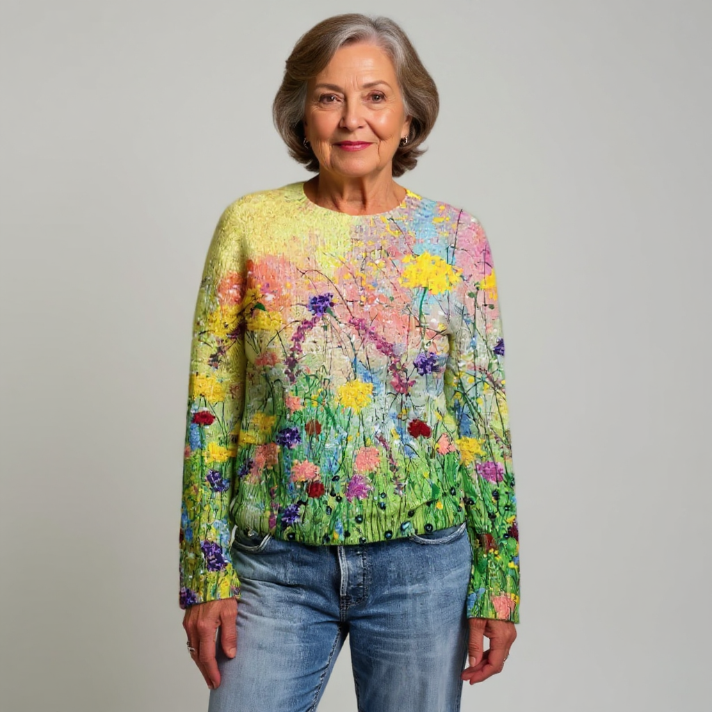 Agnès Paris | Pull Maille Prairie Fleurie Manon