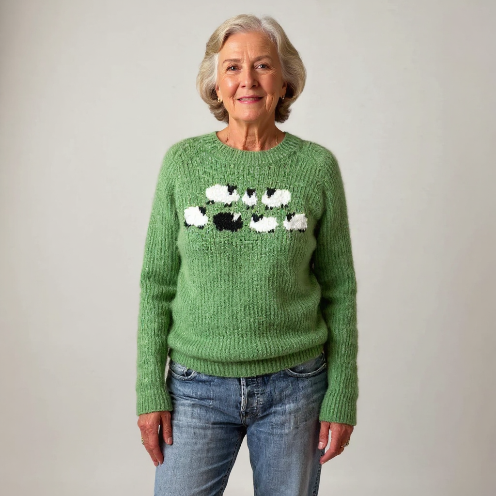 Agnès Paris | Pull Maille Motif Moutons Mathilde