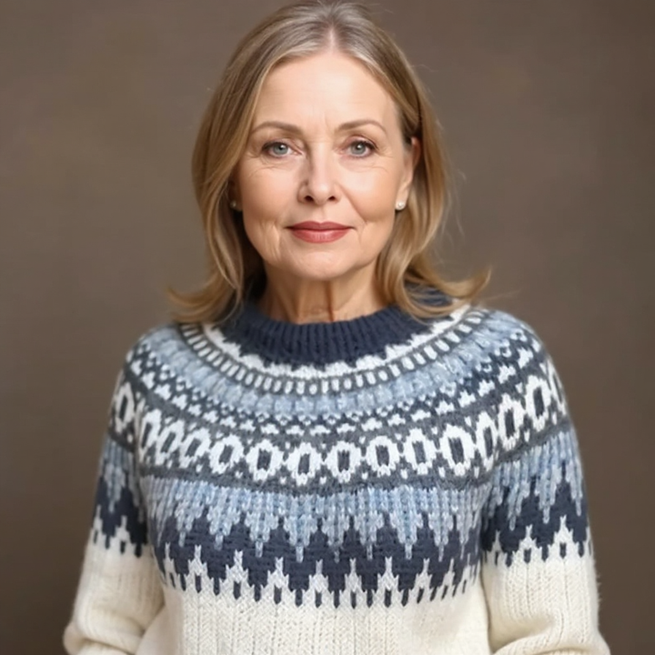 Agnès Paris | Pull Maille Écru Empiècement Marine Pauline