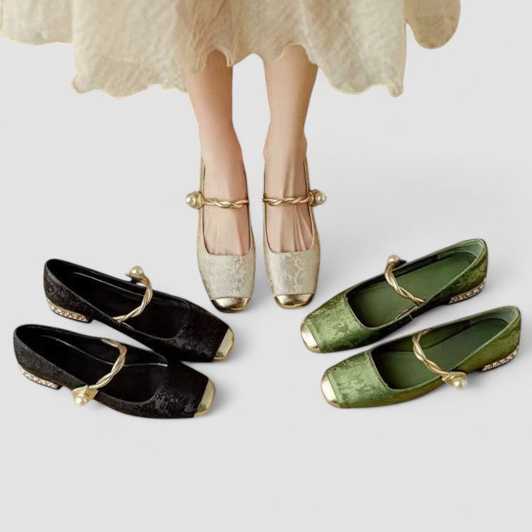 Agnès Paris | Babies Satinées Talon Bijou Camille