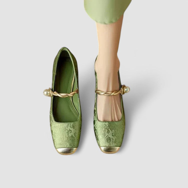 Agnès Paris | Babies Satinées Talon Bijou Camille