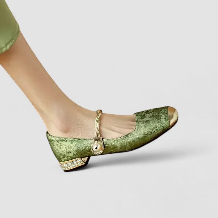 Agnès Paris | Babies Satinées Talon Bijou Camille