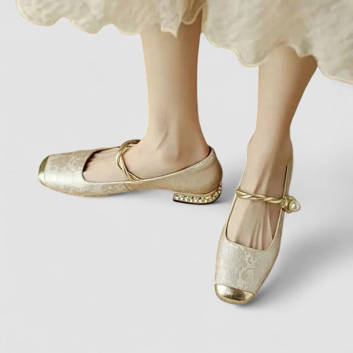 Agnès Paris | Babies Satinées Talon Bijou Camille
