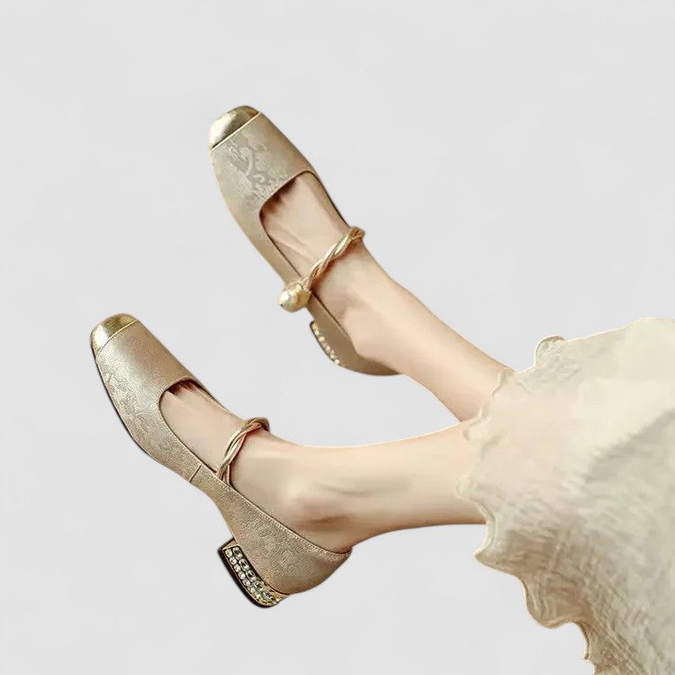 Agnès Paris | Babies Satinées Talon Bijou Camille
