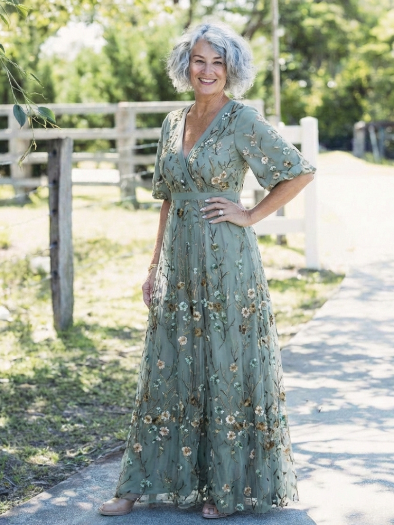 Agnès Paris | Robe Maxi à Manches Courtes Evadne
