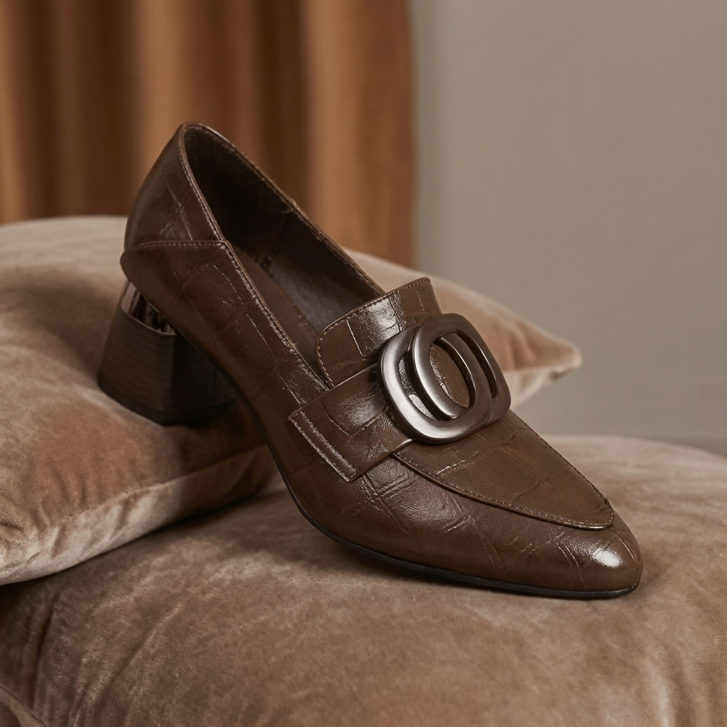 Agnès Paris | Mocassins à Talon et Ornement Élise