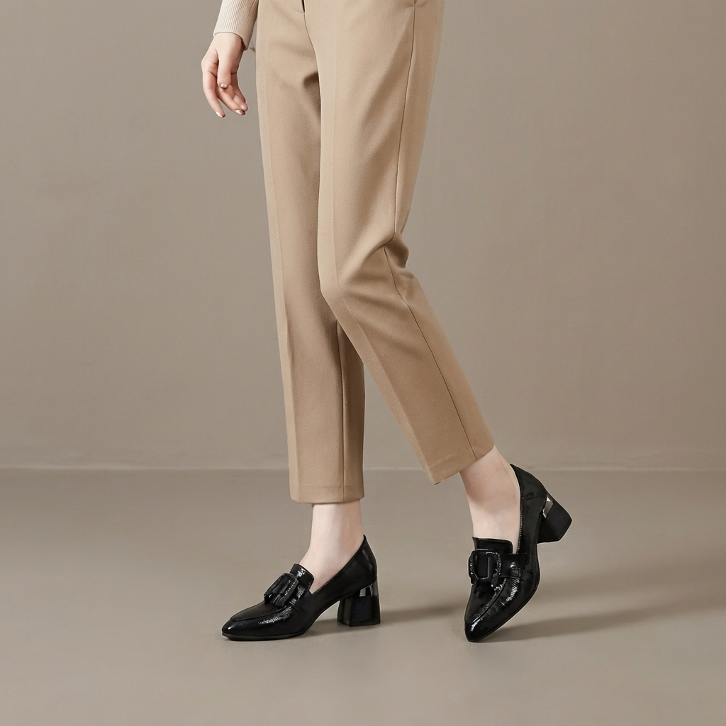 Agnès Paris | Mocassins à Talon et Ornement Élise
