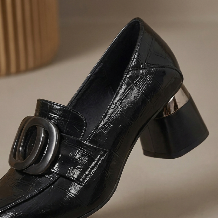 Agnès Paris | Mocassins à Talon et Ornement Élise