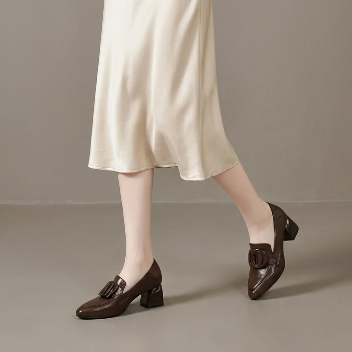 Agnès Paris | Mocassins à Talon et Ornement Élise