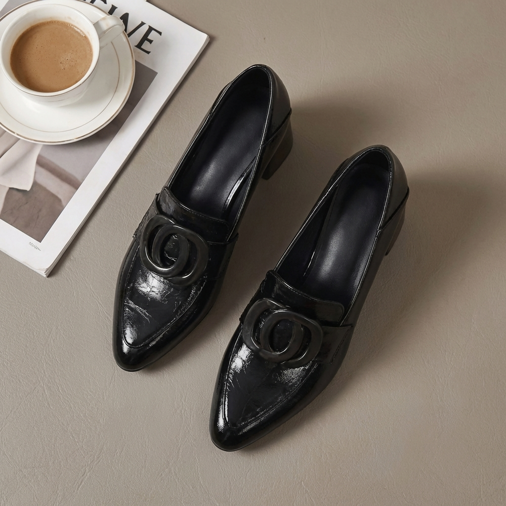 Agnès Paris | Mocassins à Talon et Ornement Élise