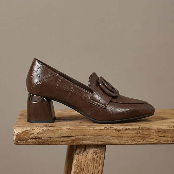 Agnès Paris | Mocassins à Talon et Ornement Élise