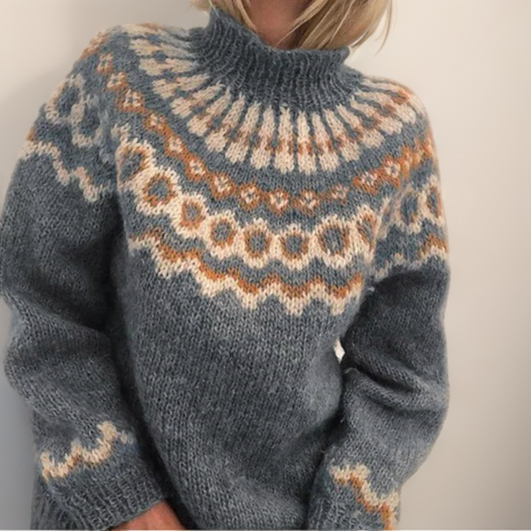 Agnès Paris | Pull Col Montant Jacquard Christine