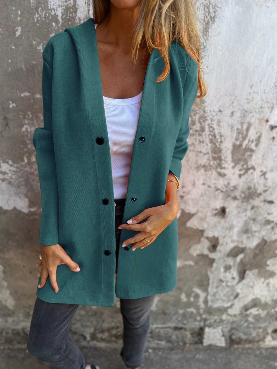 Agnès Paris | GILET LONG CHIC AVEC CAPUCHE