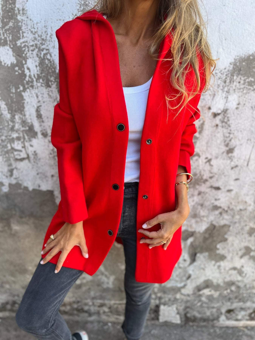 Agnès Paris | GILET LONG CHIC AVEC CAPUCHE