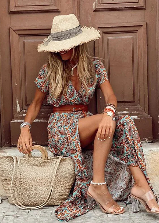 Agnès Paris | ROBE LONGUE BOHÈME À TAILLE FRONCÉE