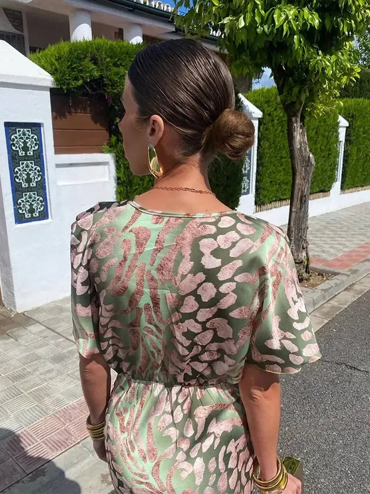Agnès Paris | Robe Mi-Longue Imprimée Cuivrée Amélie
