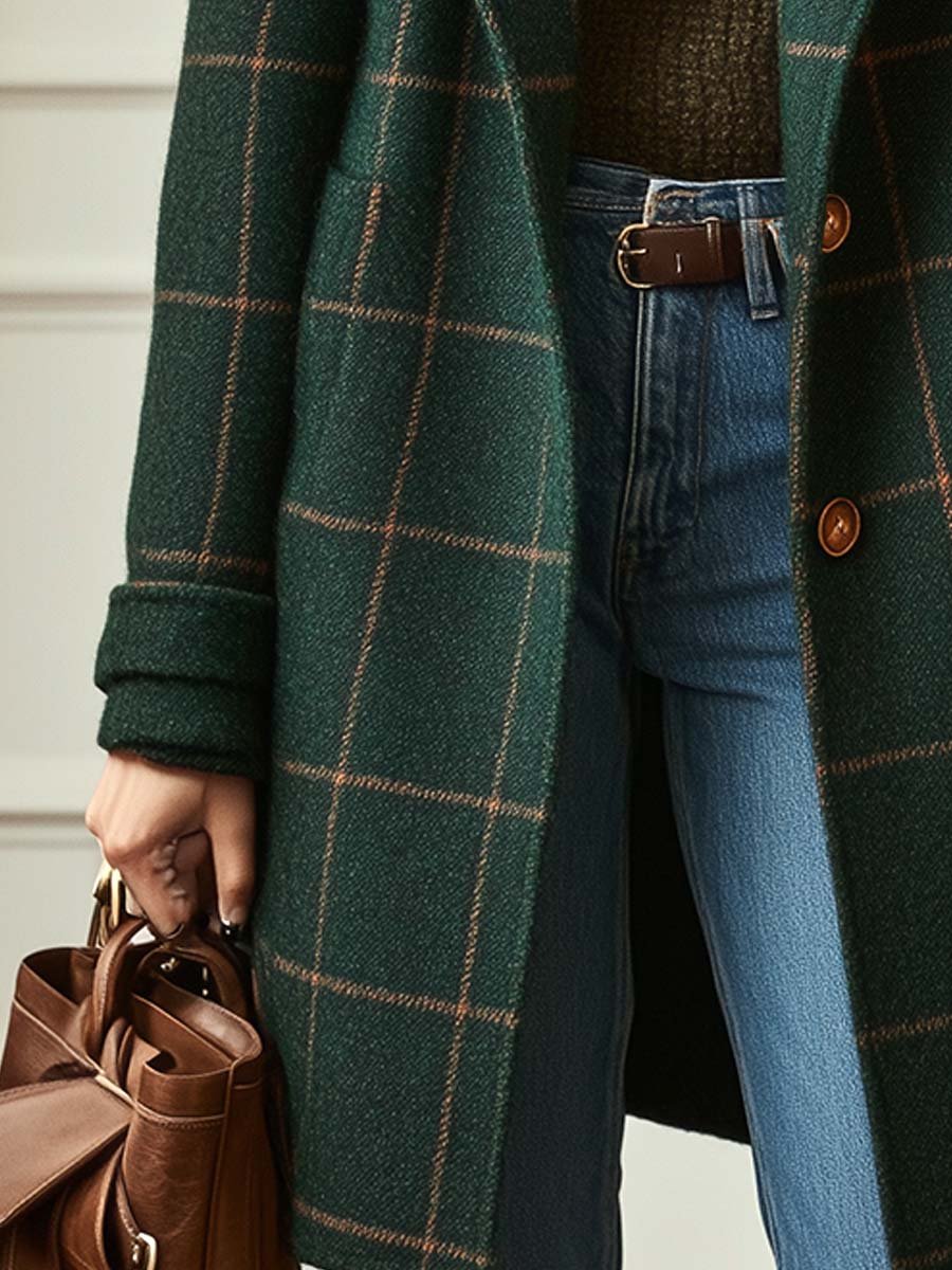 Agnès Paris | MANTEAU EFFET LAINE À CARREAUX
