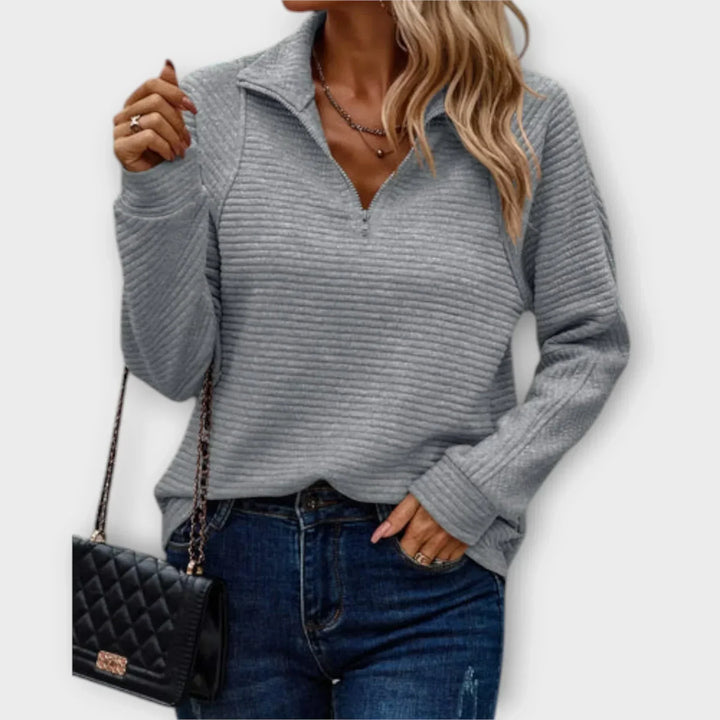 Agnès Paris | PULL CHIC DÉCONTRACTÉ À COL ZIPPÉ
