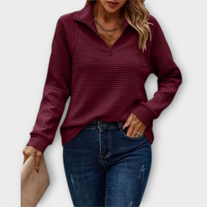 Agnès Paris | PULL CHIC DÉCONTRACTÉ À COL ZIPPÉ