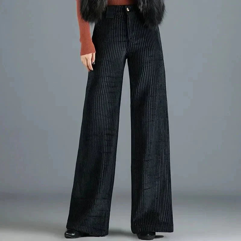 Agnès Paris | PANTALON EN VELOURS TRICOTÉ TAILLE HAUTE POUR FEMME