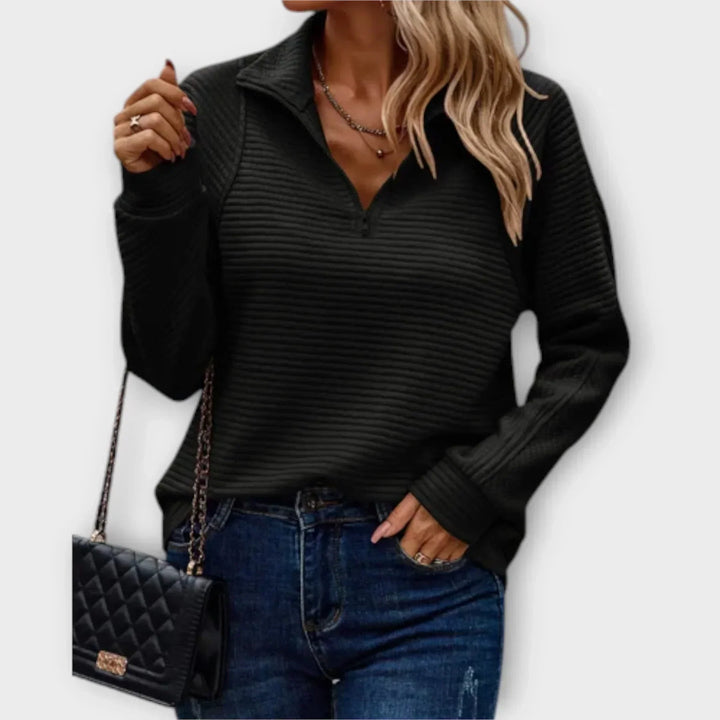 Agnès Paris | PULL CHIC DÉCONTRACTÉ À COL ZIPPÉ