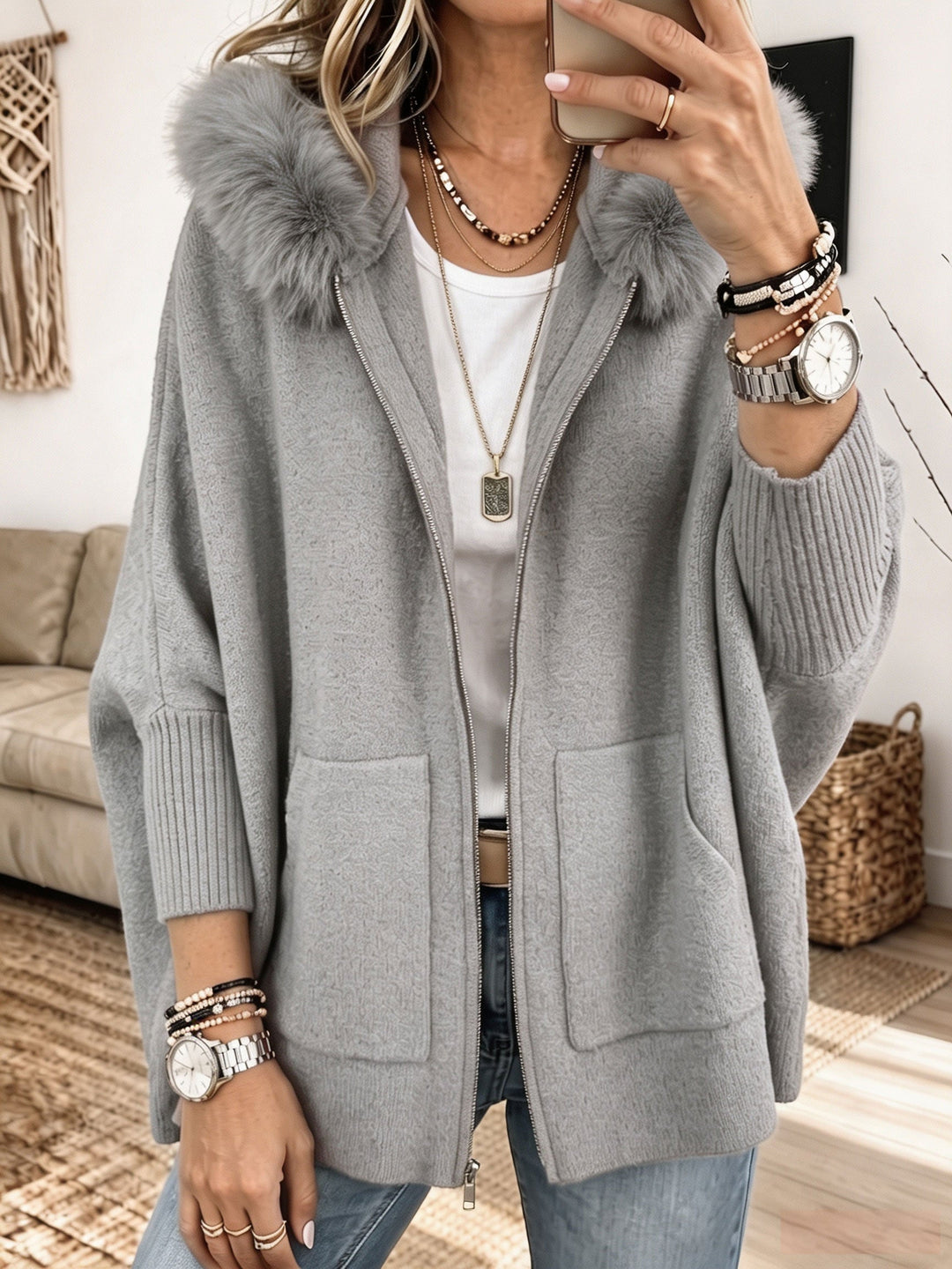 Agnès Paris | Veste à Capuche en Maille Élise