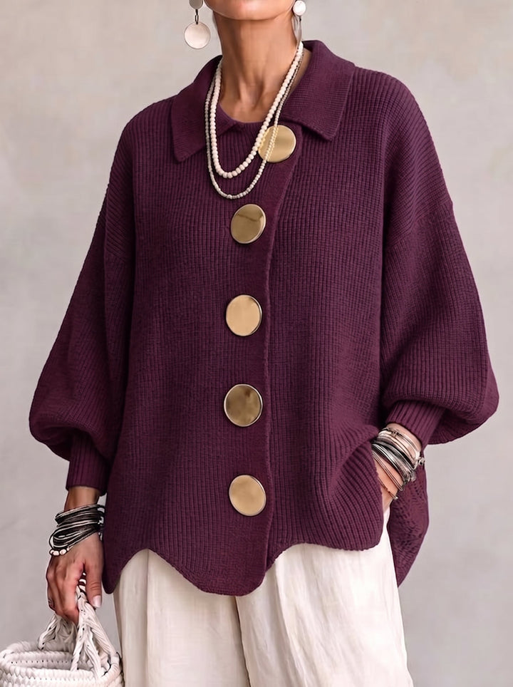 Agnès Paris | Gilet Oversize Boutons Dorés Manon