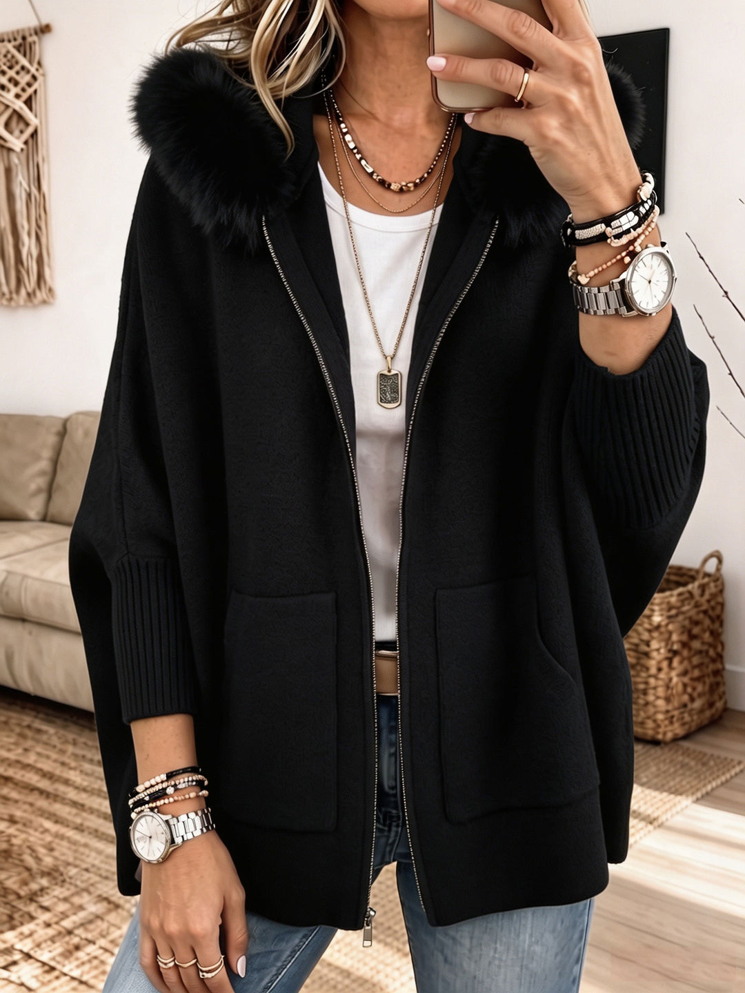 Agnès Paris | Veste à Capuche en Maille Élise