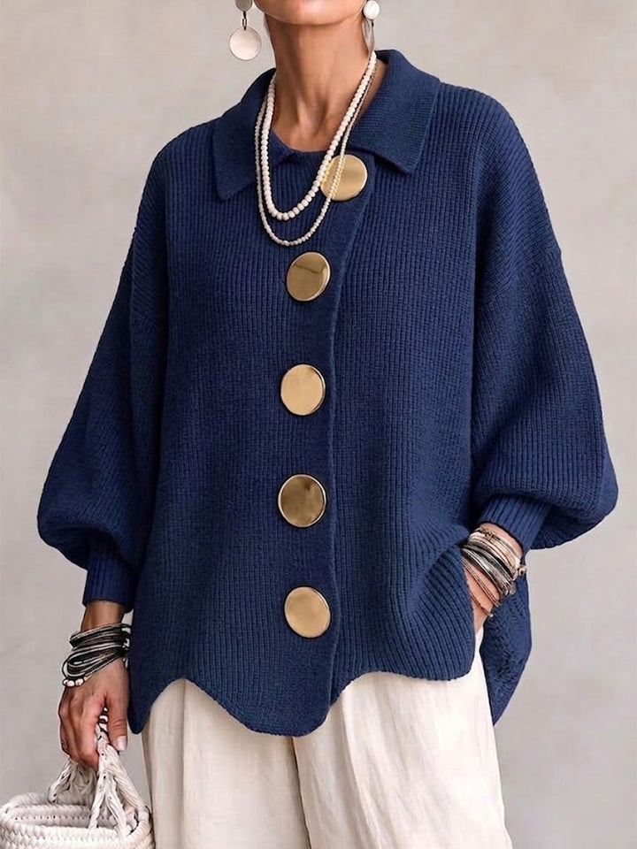Agnès Paris | Gilet Oversize Boutons Dorés Manon